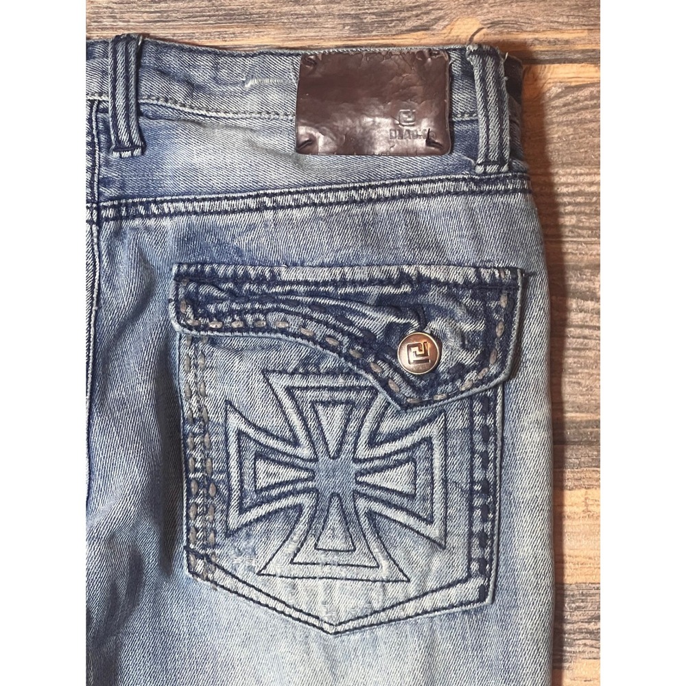 Vintage Y2K CJ Black Distressed Jeans Cross Straight Leg 32x32 Streetwear Grunge